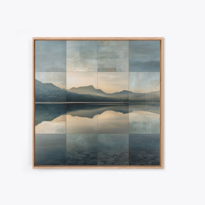 Mountain Lake at Sunrise Canvas Print, Meditation Art, Wall Decor, Living Room Decor, Fine Art, Stillness, Black Woman Art, MED-1x1-77