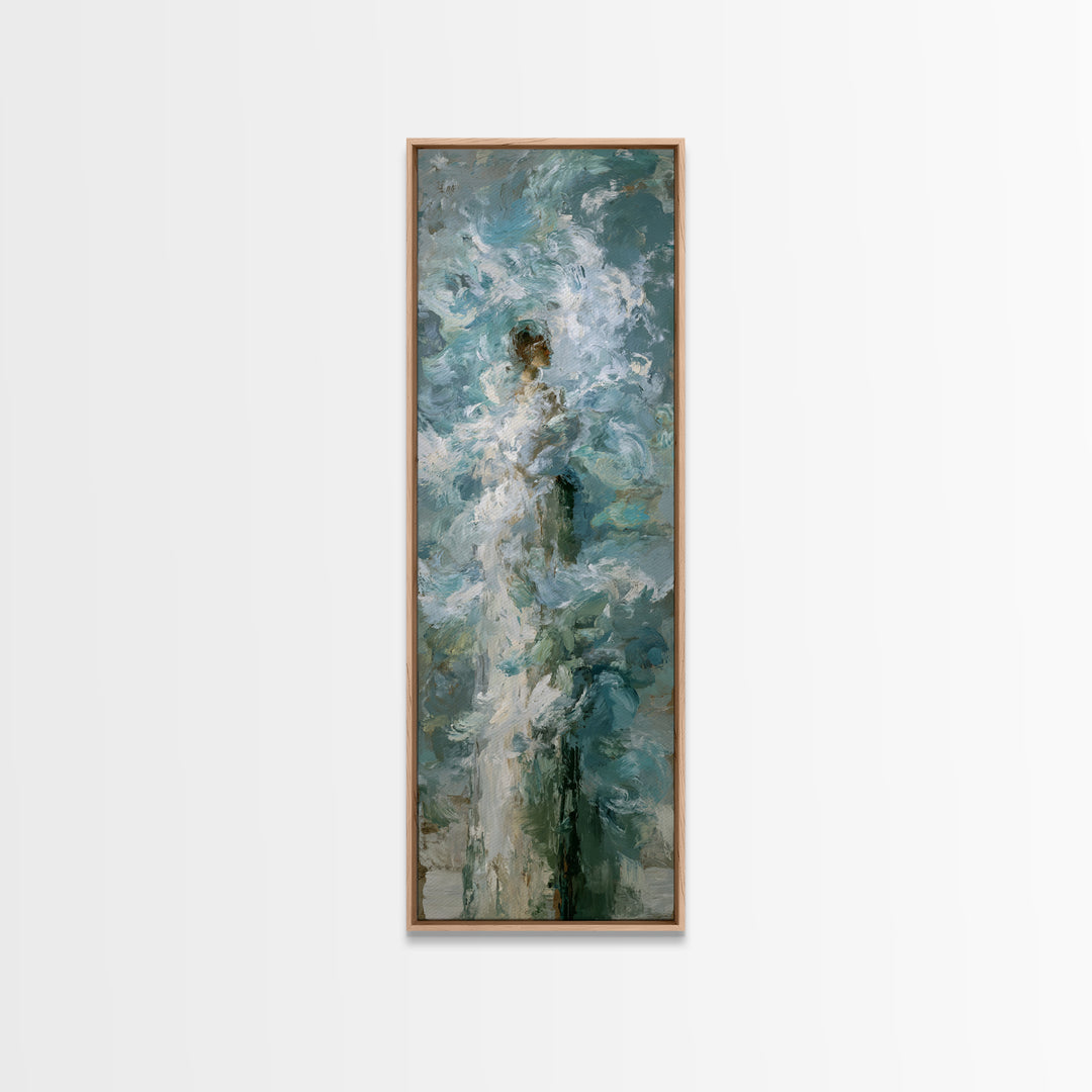 Abstract Breath Waves Canvas Print, Meditation Art, Neutral Decor, Living Room Decor, Fine Art, Stillness, Home Decor, MED-1x3-18