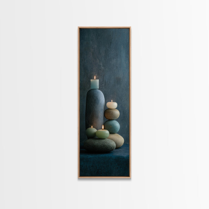 Minimal Candle Flame on Dark Background Canvas Print, Meditation Art, Printable Artwork, Living Room Decor, Fine Art, Stillness, MED-1x3-2