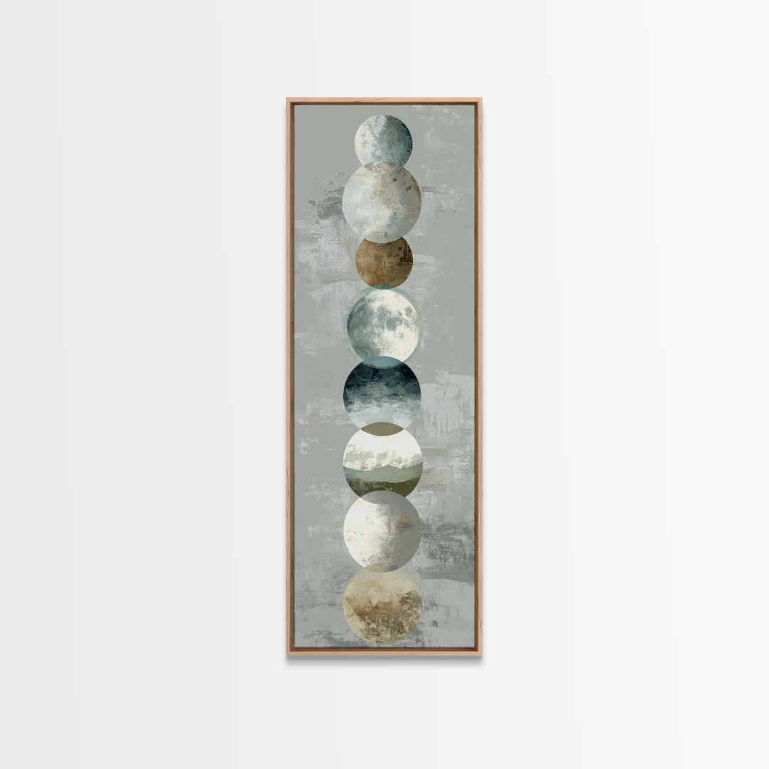 Moon Phases over a Quiet Desert Canvas Print, Meditation Art, Luxury Decor, Living Room Decor, Fine Art, Stillness, Canvas Art, MED-1x3-21