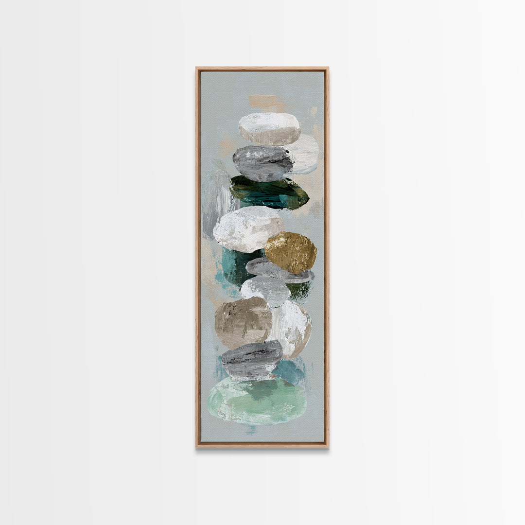 Zen Circle Brushstroke on Textured Paper Canvas Print, Meditation Art, Boho Wall Decor, Living Room Decor, Fine Art, Stillness, MED-1x3-40