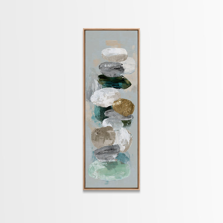 Zen Circle Brushstroke on Textured Paper Canvas Print, Meditation Art, Boho Wall Decor, Living Room Decor, Fine Art, Stillness, MED-1x3-40