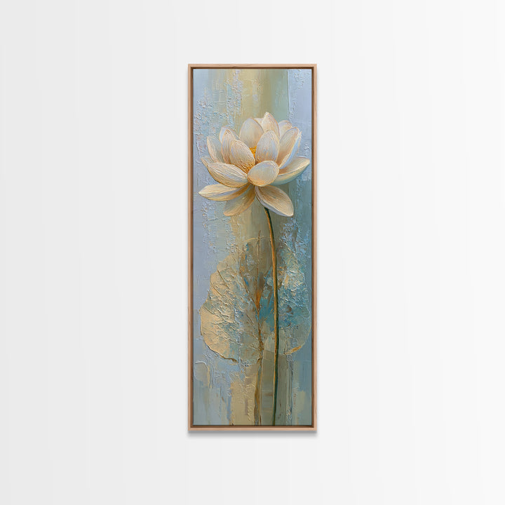 Sacred Geometry Lotus Framed Canvas Print, Meditation Art, Neutral Decor, Living Room Decor, Fine Art, Stillness, Home Decor, MED-1x3-75
