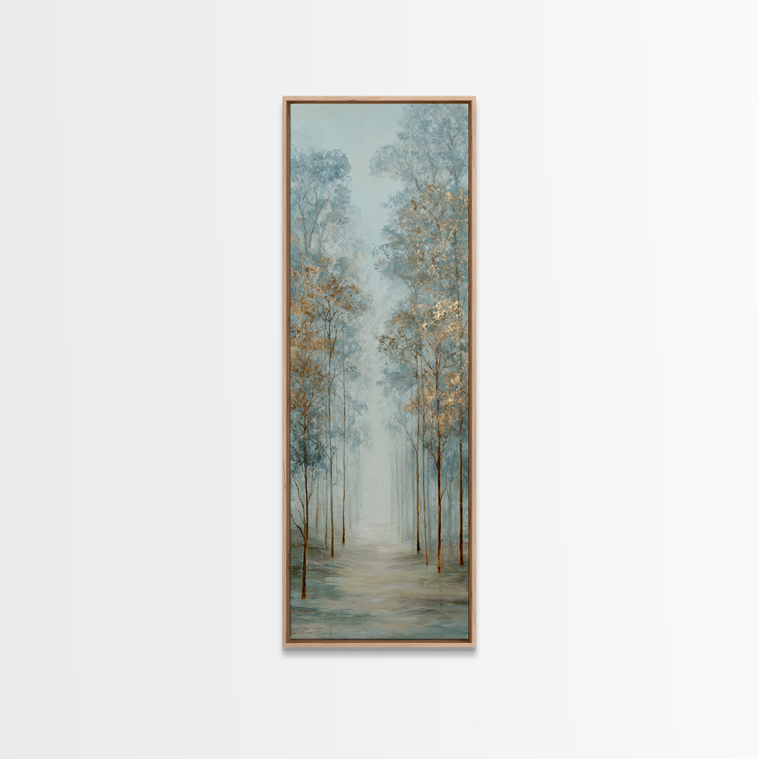 Misty Forest Path Canvas Print, Meditation Art, Boho Decor, Living Room Decor, Fine Art, Stillness, Original Art, Abstract Art, MED-1x3-97