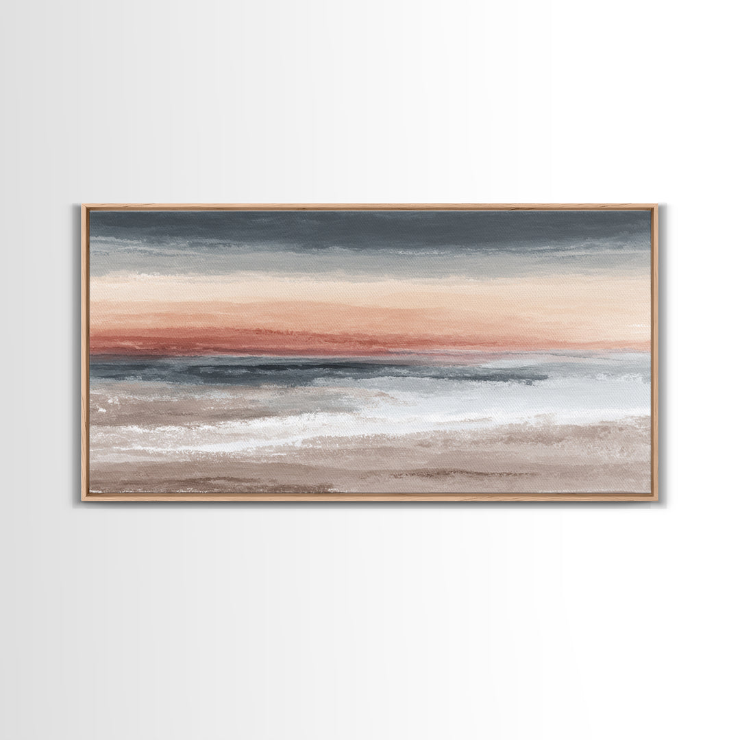 Soft Chakra Color Gradient Without Symbols Overload Canvas Print, Meditation Art, Art Deco, Living Room Decor, Stillness, MED-2x1-54