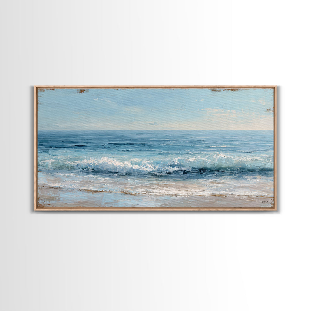 Ocean Horizon with Meditative Stillness Canvas Print, Meditation Art, Wall Art, Living Room Decor, Fine Art, Stillness, MED-2x1-62