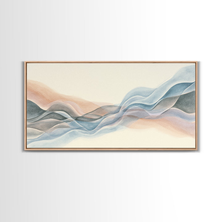Abstract Breath Waves Canvas Print, Meditation Art, Printable Art, Living Room Decor, Abstract Art, Stillness, Minimalist Art, MED-2x1-98