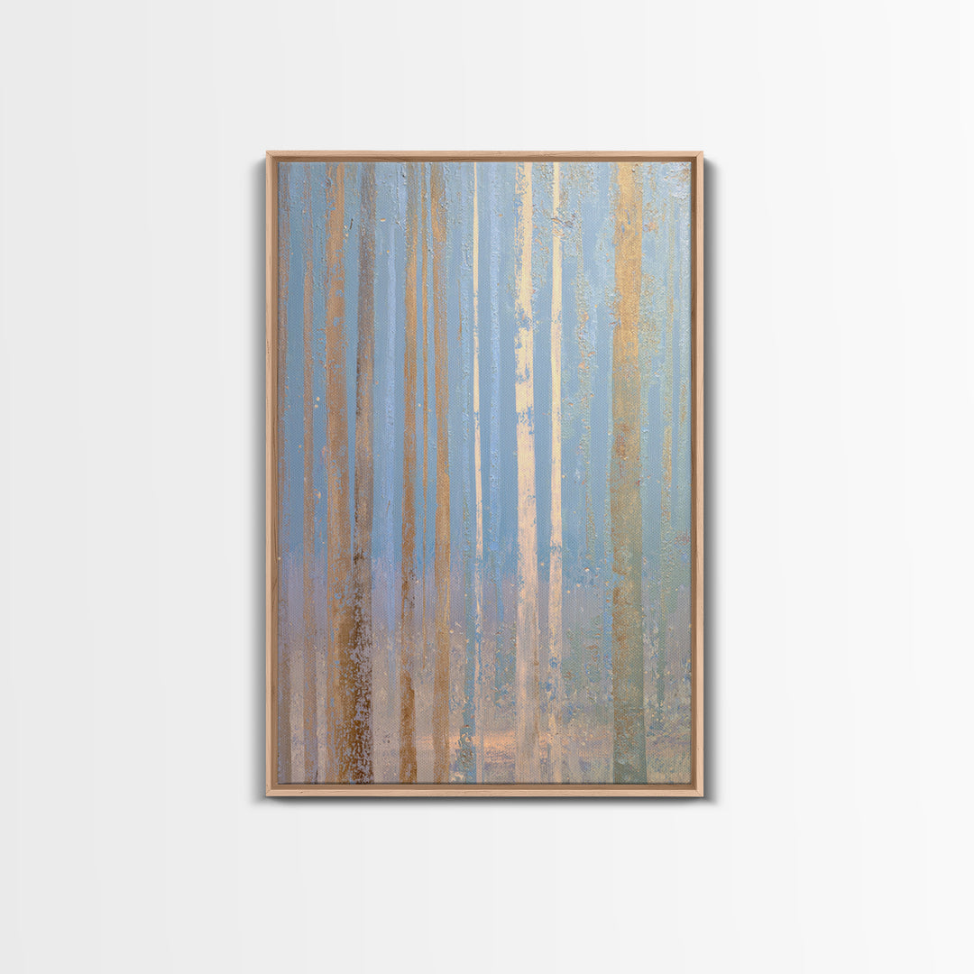Abstract Breath Waves Framed Canvas Print, Meditation Art, Abstract Art, Living Room Decor, Stillness, Neutral Wall Art, MED-2x3-38