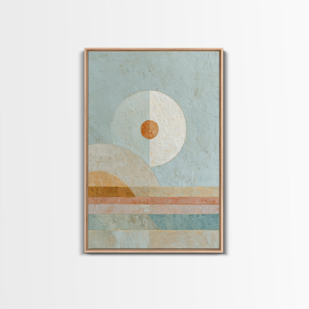 Moon Phases over a Quiet Desert Framed Canvas Print, Meditation Art, Modern Wall Art, Living Room Decor, Fine Art, Stillness, MED-2x3-41