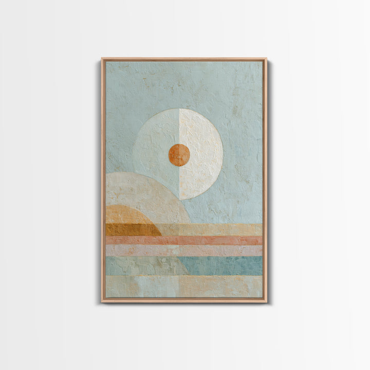 Moon Phases over a Quiet Desert Framed Canvas Print, Meditation Art, Modern Wall Art, Living Room Decor, Fine Art, Stillness, MED-2x3-41