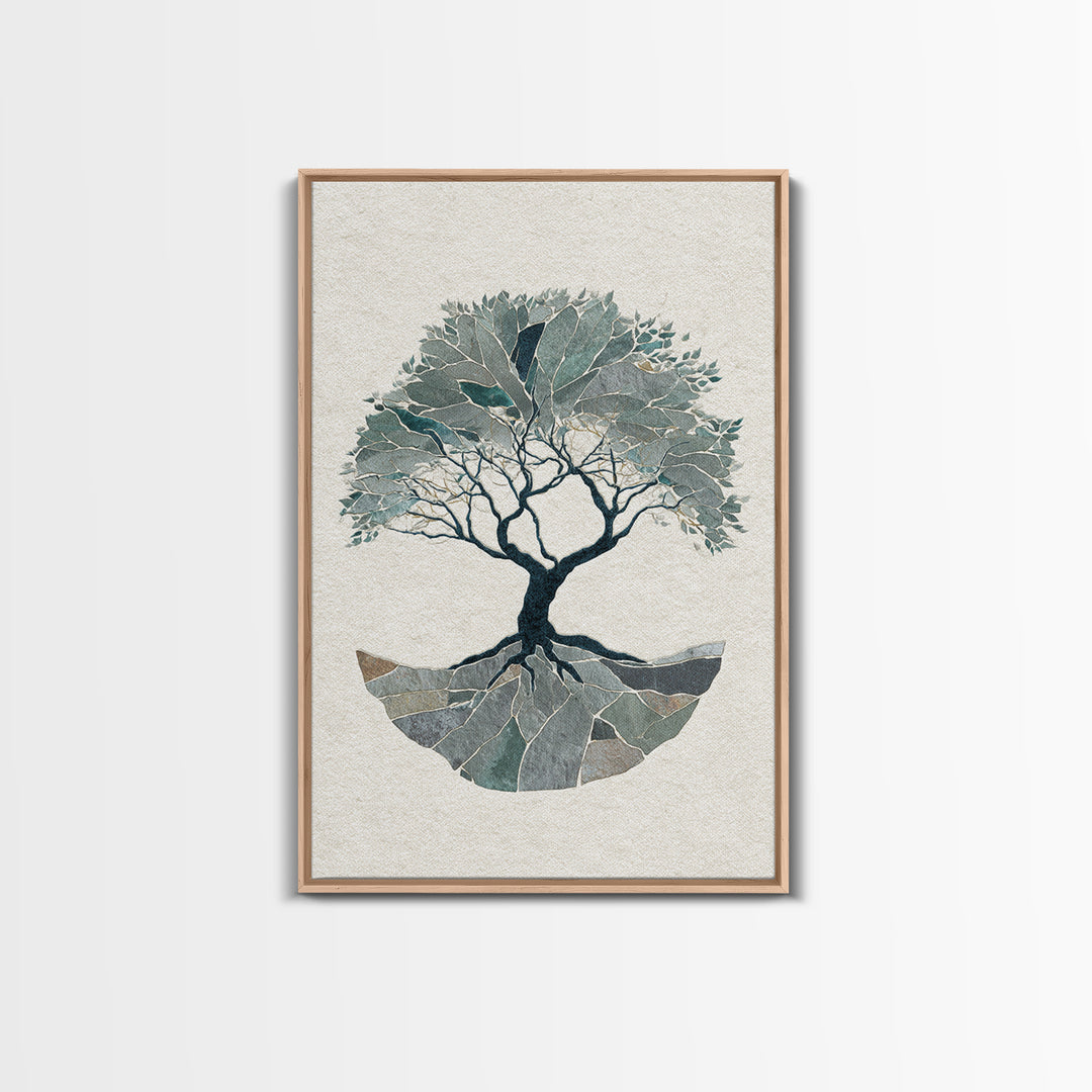 Tree of Life Framed Canvas Print, Meditation Art, Wall Decor, Living Room Decor, Fine Art, Stillness, Black Woman Art, MED-2x3-52
