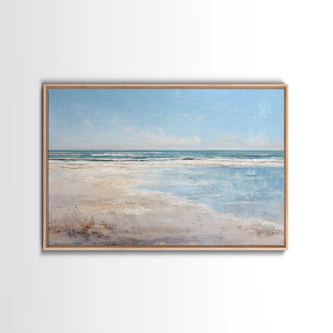 Ocean Horizon with Meditative Stillness Canvas Print, Meditation Art, Black Woman Art, Living Room Decor, Fine Art, Stillness, MED-3x2-22