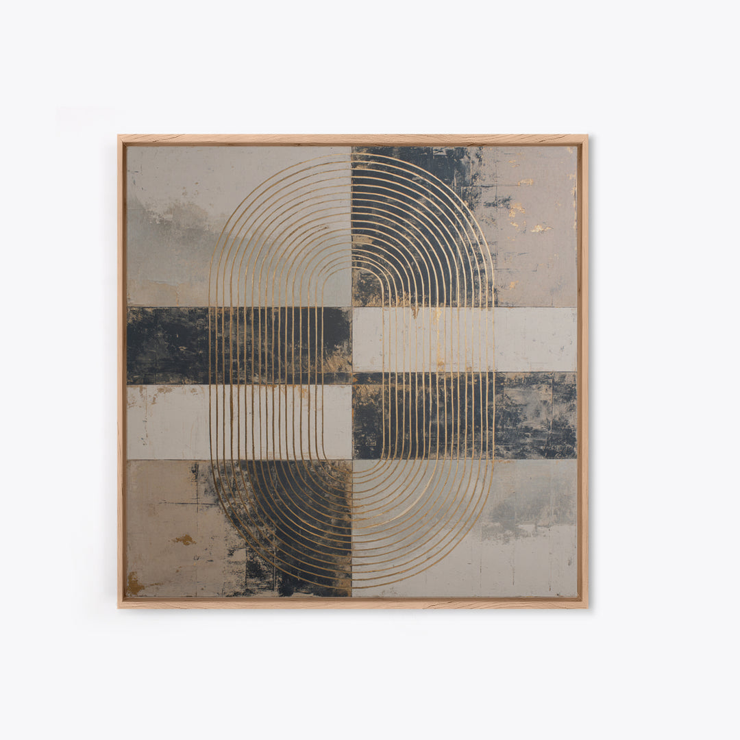 Single Gold Line Curve on Charcoal Canvas Print, Minimalist Art, Gallery Decor, Living Room Decor, Fine Art, Minimal, MIN-1x1-17