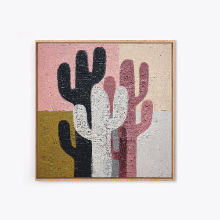 Black and White Cactus Silhouette Canvas Print, Minimalist Art, Minimalist, Living Room Decor, Fine Art, Minimal, Black Art, MIN-1x1-20