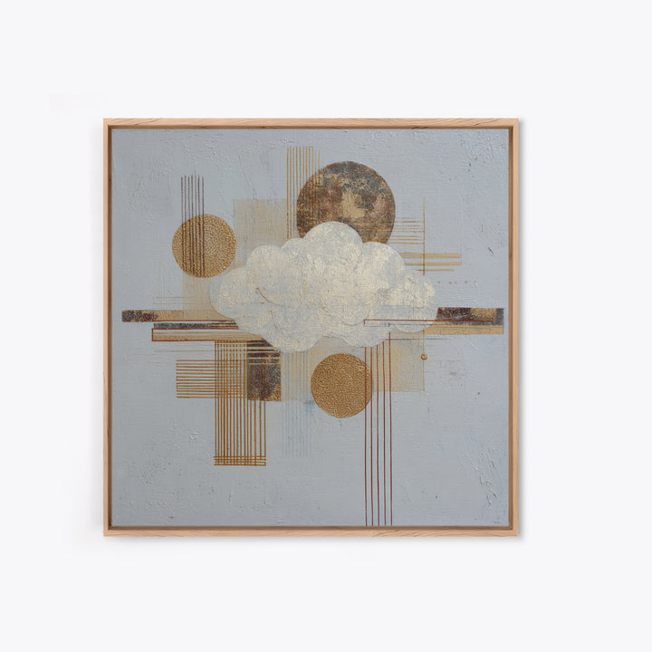 Small Cloud Study Framed Canvas Print, Minimalist Art, Neutral Decor, Living Room Decor, Fine Art, Minimal, Home Decor, MIN-1x1-21