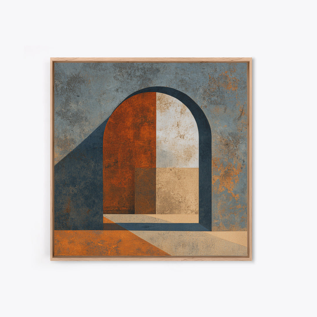 Monochrome Arch and Shadow Composition Framed Canvas Print, Minimalist Art, Gallery Decor, Living Room Decor, Fine Art, Minimal, MIN-1x1-32