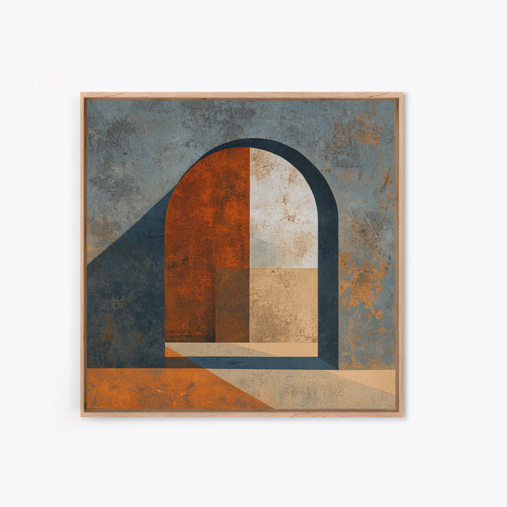 Monochrome Arch and Shadow Composition Framed Canvas Print, Minimalist Art, Gallery Decor, Living Room Decor, Fine Art, Minimal, MIN-1x1-32
