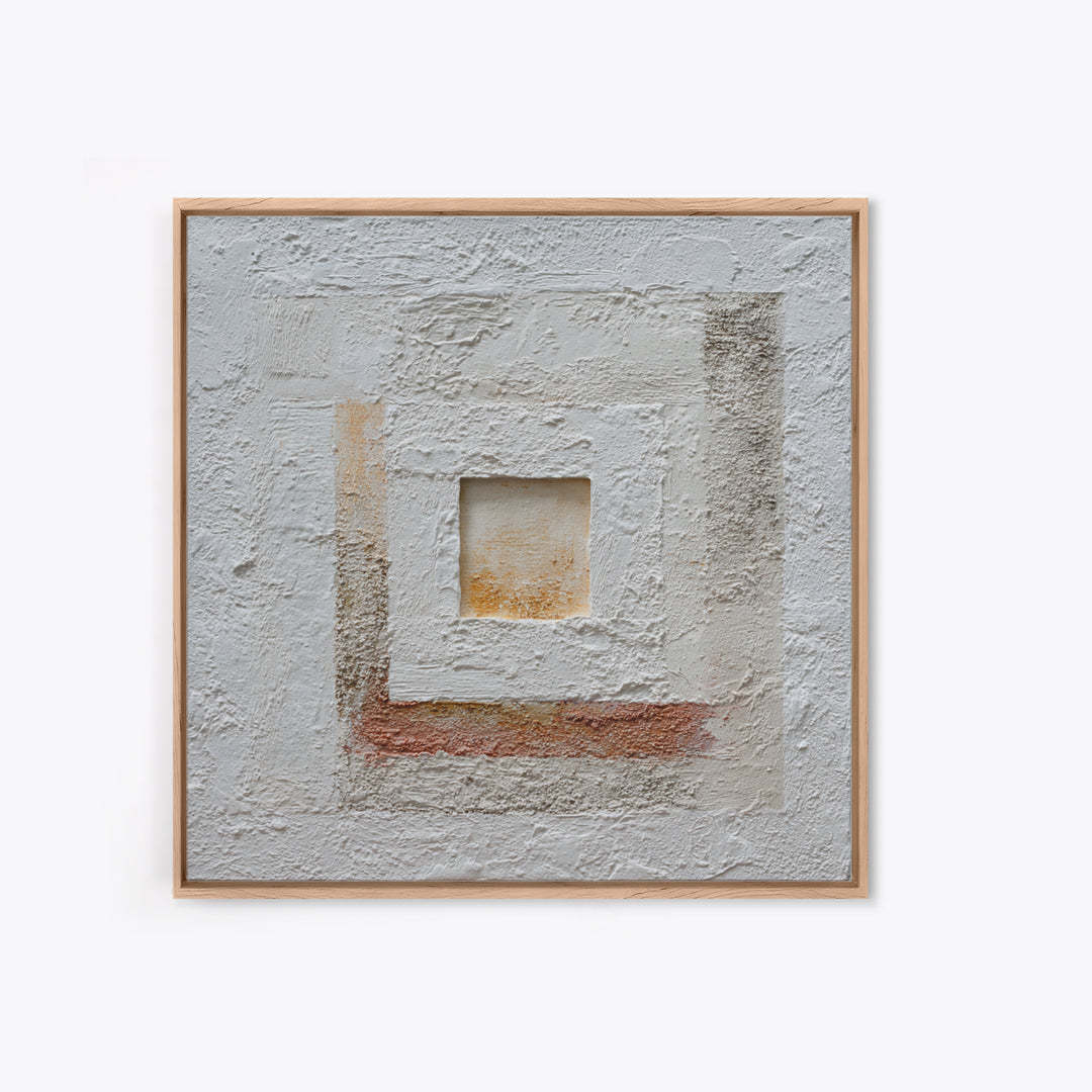 White on White Plaster Texture Study Framed Canvas Print, Minimalist Art, Room Decor, Living Room Decor, Fine Art, Minimal, MIN-1x1-40