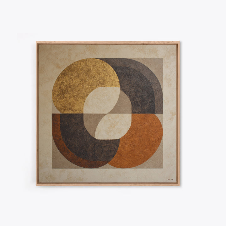 Two Overlapping Organic Shapes Framed Canvas Print, Minimalist Art, Abstract Wall Art, Living Room Decor, Fine Art, Minimal, MIN-1x1-43