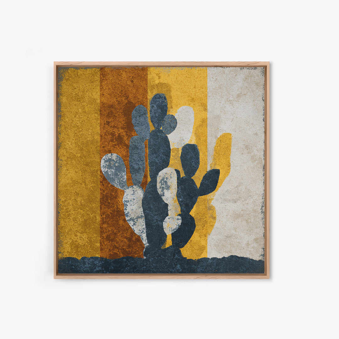 Black and White Cactus Silhouette Framed Canvas Print, Minimalist Art, Digital Wall Art, Living Room Decor, Fine Art, Minimal, MIN-1x1-44