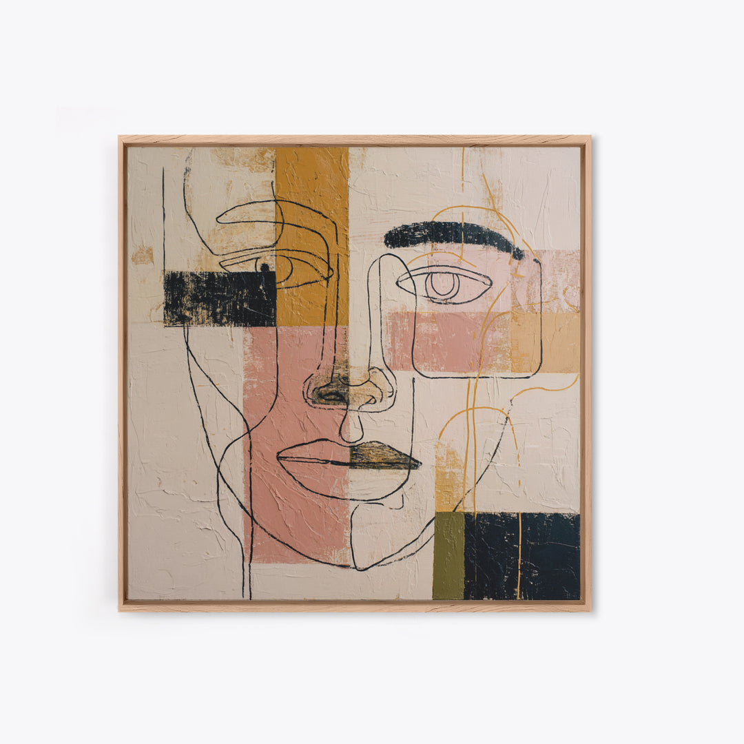 Single Continuous Line Female Face Canvas Print, Minimalist Art, Fine Art Print, Living Room Decor, Oil Painting, Minimal, MIN-1x1-5