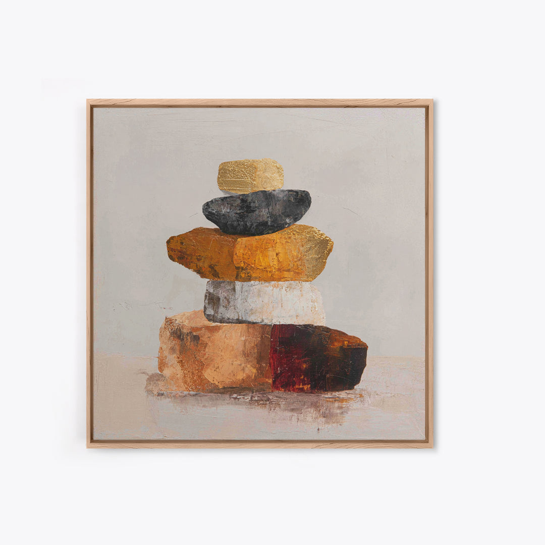 Quiet Stone Stack Canvas Print, Minimalist Art, Gallery Decor, Living Room Decor, Fine Art, Minimal, Wall Art, Home Decor, MIN-1x1-59