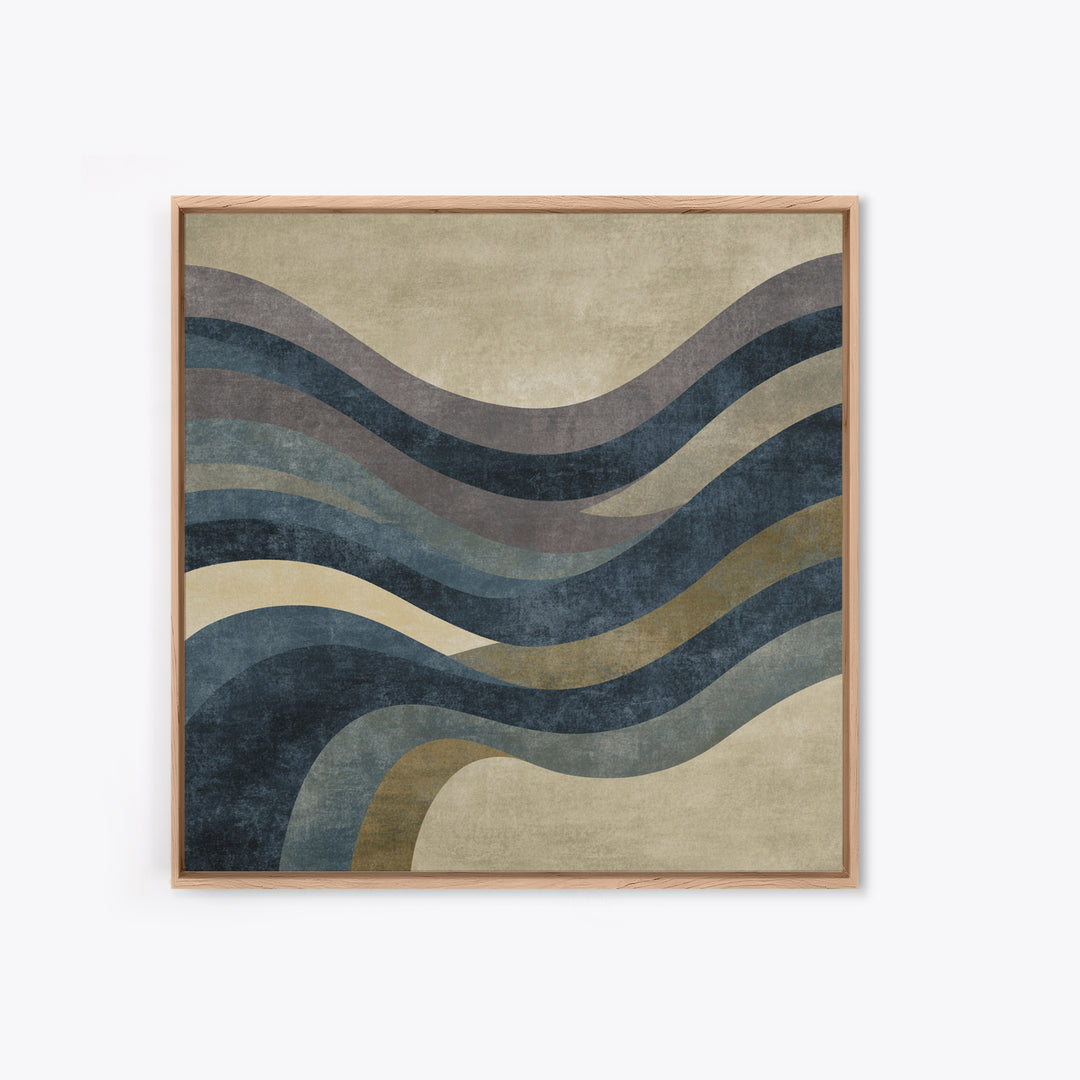 Minimal Abstract Wave Line Framed Canvas Print, Minimalist Art, Boho Decor, Living Room Decor, Minimal, Digital Prints, MIN-1x1-61