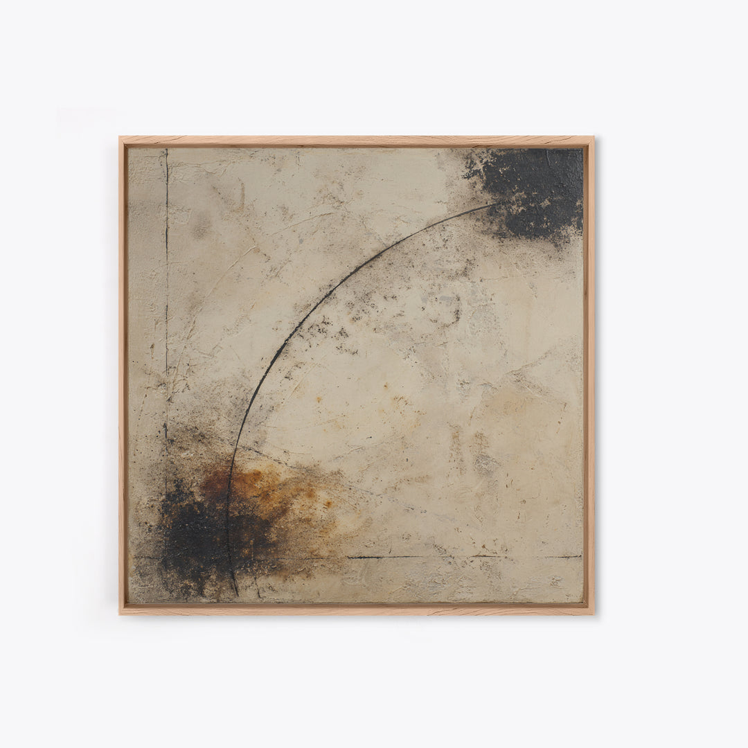 Small Black Bird Crossing White Space Framed Canvas Print, Minimalist Art, Boho Decor, Living Room Decor, Oil Painting, Minimal, MIN-1x1-79