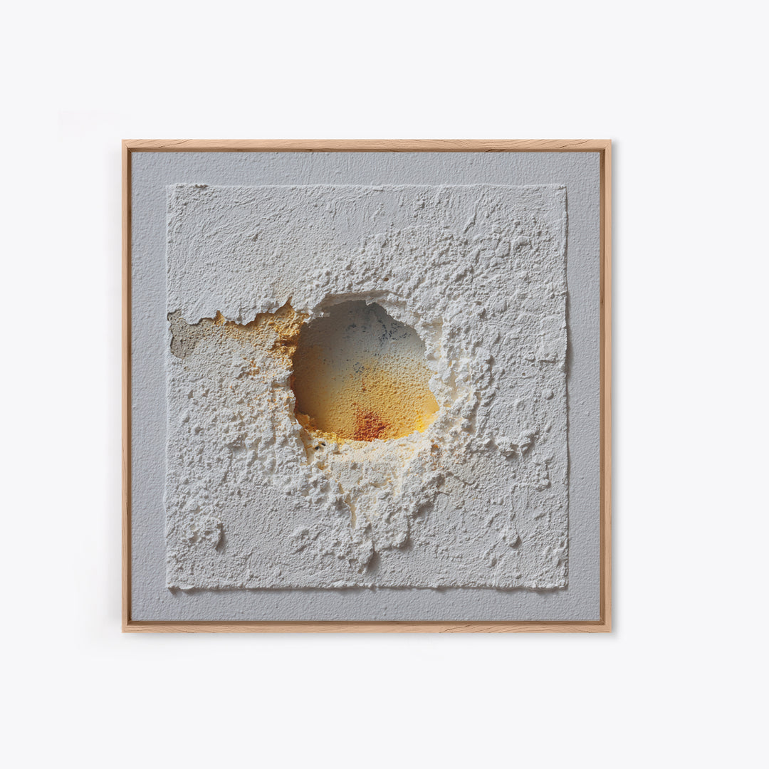 White on White Plaster Texture Study Framed Canvas Print, Minimalist Art, Minimalist Decor, Living Room Decor, Minimal, MIN-1x1-88