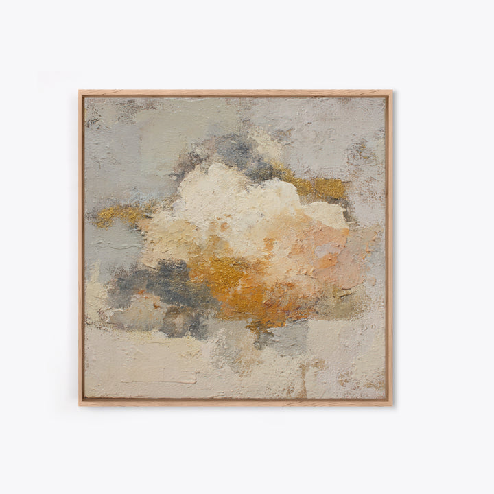 Small Cloud Study Framed Canvas Print, Minimalist Art, Wall Art, Living Room Decor, Oil Painting, Minimal, Large Wall Art, MIN-1x1-93