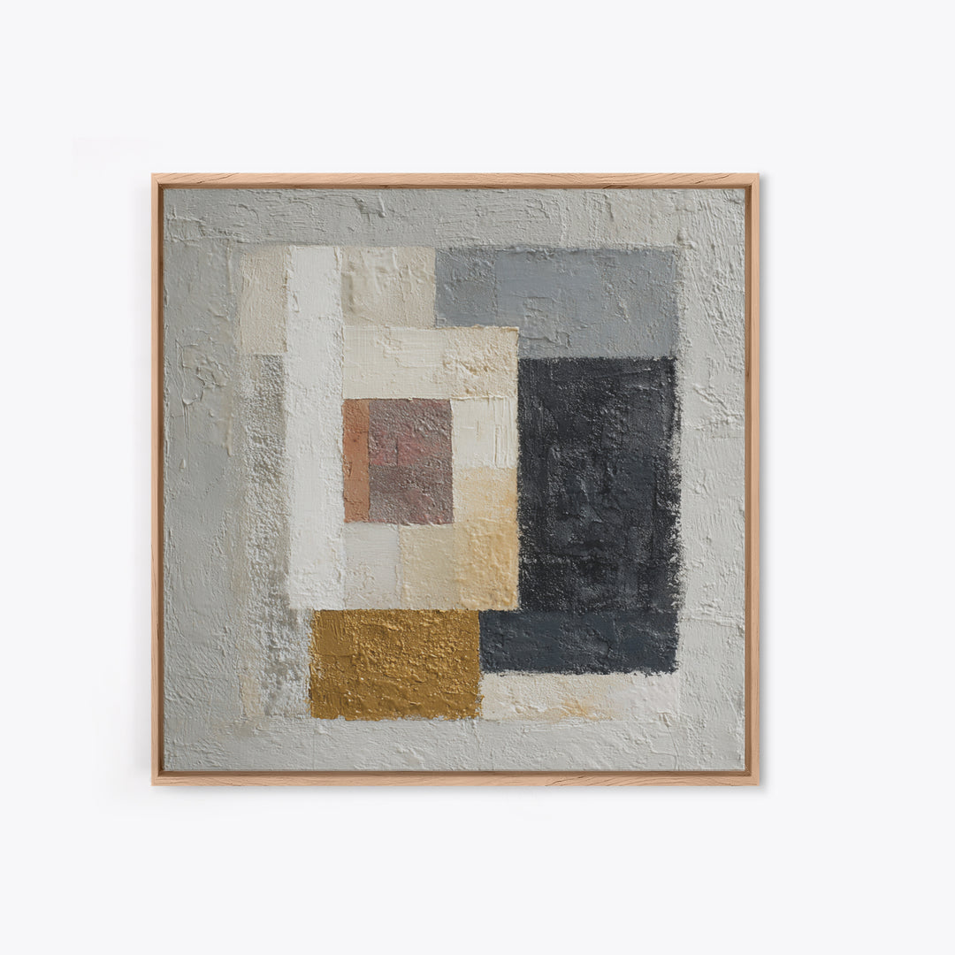 Calm Rectangle Composition Framed Canvas Print, Minimalist Art, Digital Prints, Living Room Decor, Fine Art, Minimal, MIN-1x1-96