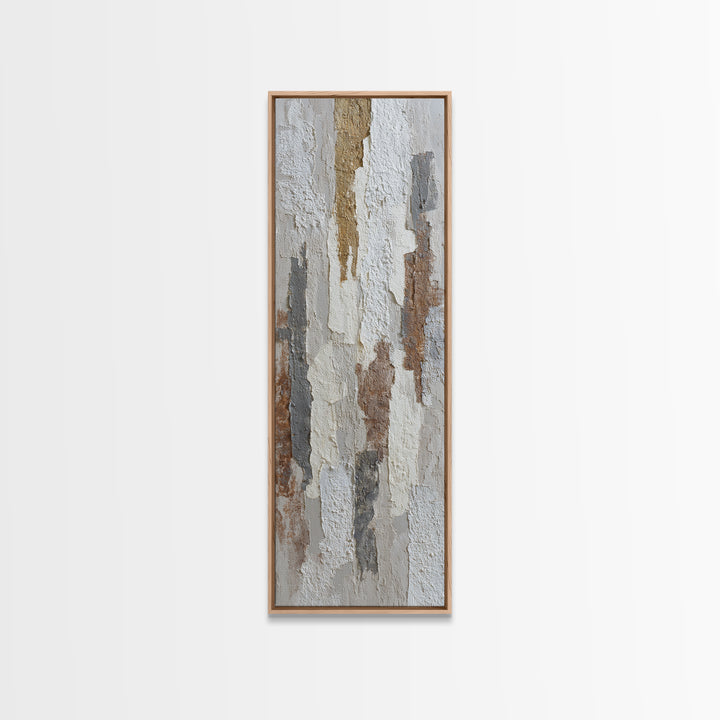 White on White Plaster Texture Study Canvas Print, Minimalist Art, Abstract Painting, Living Room Decor, Fine Art, Minimal, MIN-1x3-100