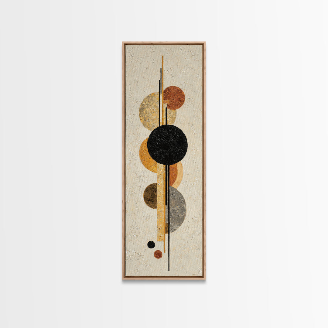Single Black Circle on Warm Ivory Ground Canvas Print, Minimalist Art, Minimalist Decor, Living Room Decor, Fine Art, Minimal, MIN-1x3-13