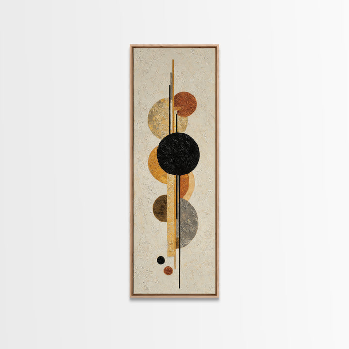 Single Black Circle on Warm Ivory Ground Canvas Print, Minimalist Art, Minimalist Decor, Living Room Decor, Fine Art, Minimal, MIN-1x3-13