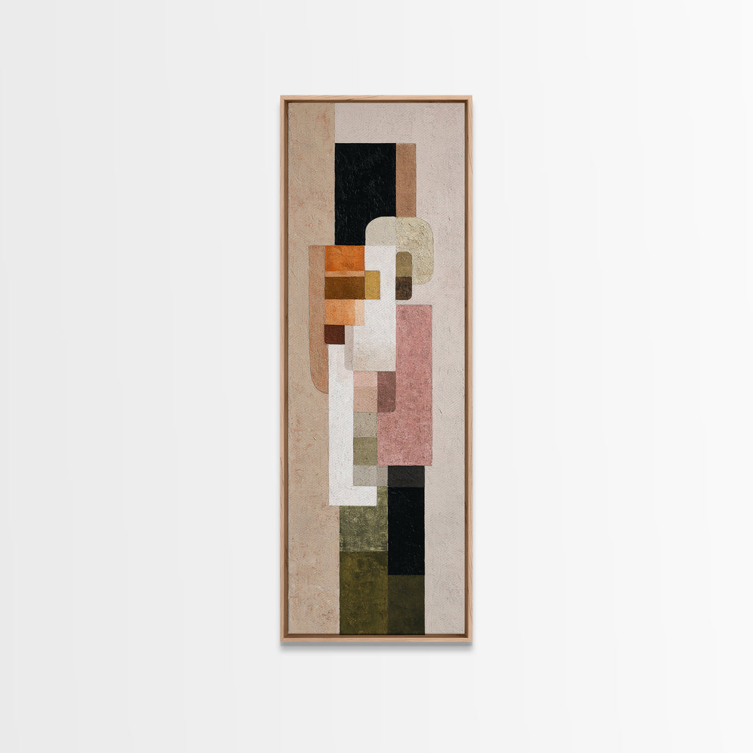 Calm Rectangle Composition Framed Canvas Print, Minimalist Art, Digital Prints, Living Room Decor, Fine Art, Minimal, MIN-1x3-36