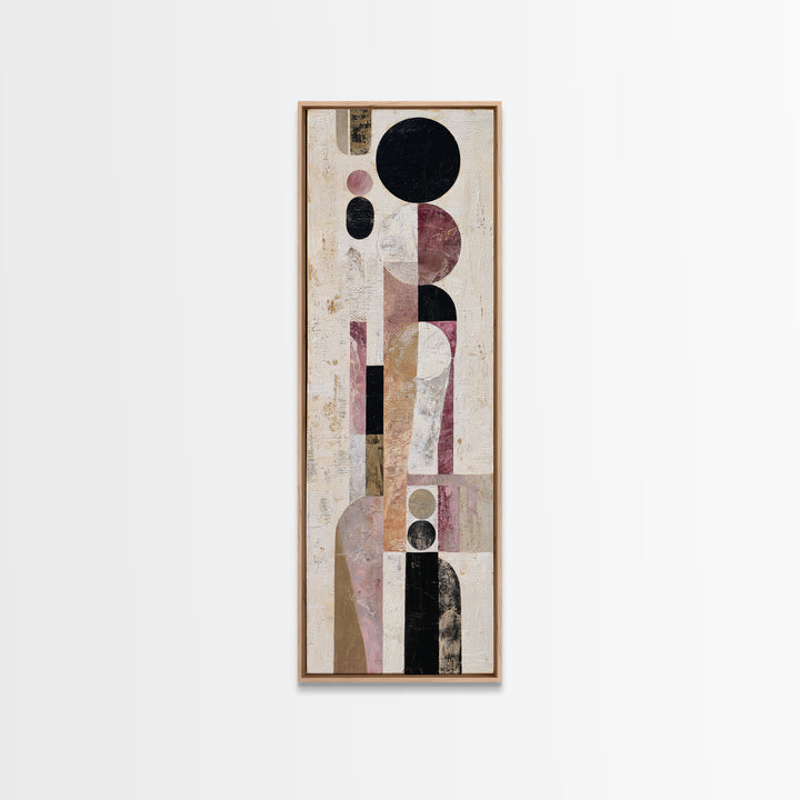 Single Black Circle on Warm Ivory Ground Canvas Print, Minimalist Art, Minimalist Decor, Living Room Decor, Fine Art, Minimal, MIN-1x3-37