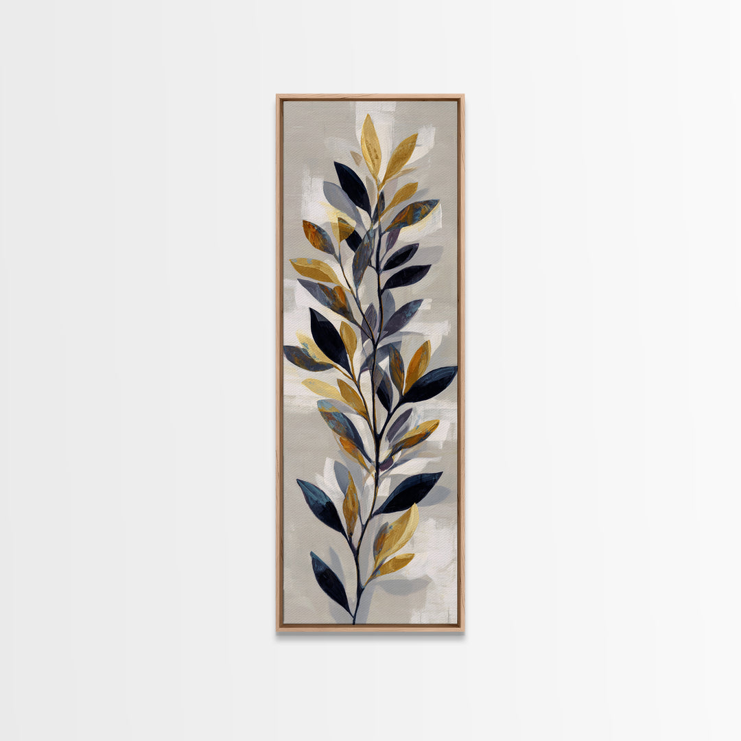 Minimal Branch Silhouette Canvas Print, Minimalist Art, Black Art, Living Room Decor, Oil Painting, Minimal, MIN-1x3-39