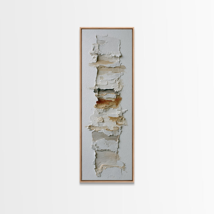 White on White Plaster Texture Study Framed Canvas Print, Minimalist Art, Minimalist Decor, Living Room Decor, Minimal, MIN-1x3-4