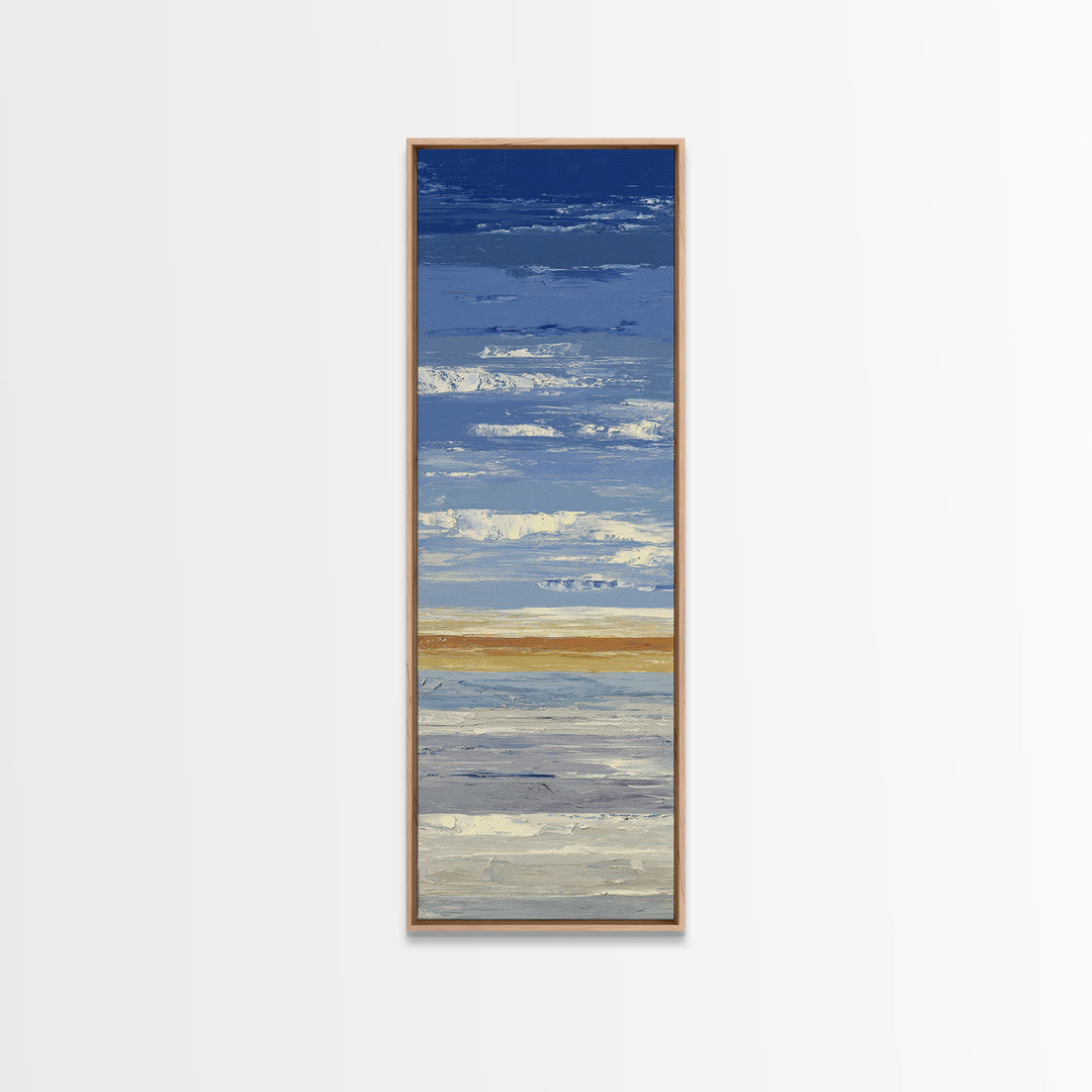 Simple Blue Horizon Canvas Print, Minimalist Art, Neutral Decor, Living Room Decor, Oil Painting, Minimal, Home Decor, MIN-1x3-42