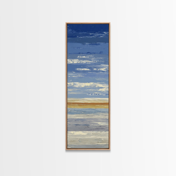Simple Blue Horizon Canvas Print, Minimalist Art, Neutral Decor, Living Room Decor, Oil Painting, Minimal, Home Decor, MIN-1x3-42