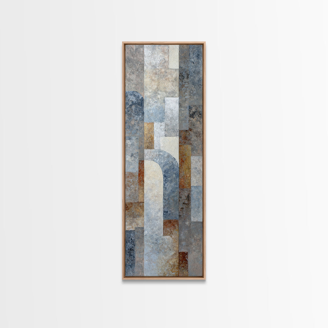 Minimal Moon over a Pale Ocean Framed Canvas Print, Minimalist Art, Wall Art, Living Room Decor, Fine Art, Minimal, MIN-1x3-45
