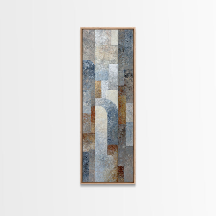 Minimal Moon over a Pale Ocean Framed Canvas Print, Minimalist Art, Wall Art, Living Room Decor, Fine Art, Minimal, MIN-1x3-45