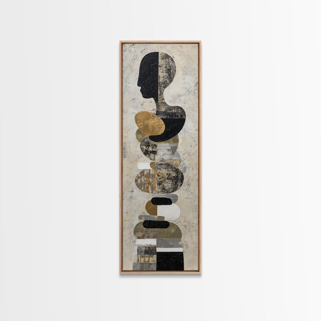 Single Gold Line Curve on Charcoal Canvas Print, Minimalist Art, Fine Art Print, Living Room Decor, Abstract Art, Minimal, MIN-1x3-5