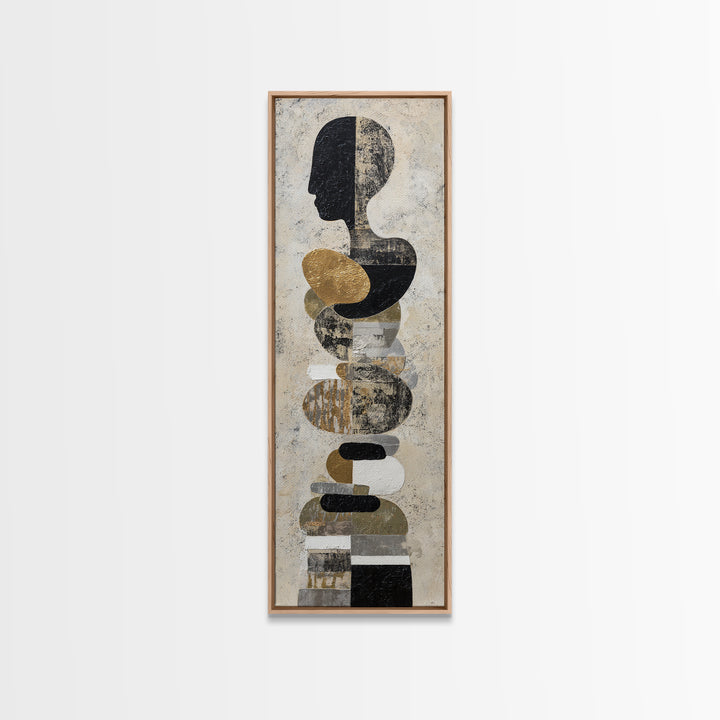 Single Gold Line Curve on Charcoal Canvas Print, Minimalist Art, Fine Art Print, Living Room Decor, Abstract Art, Minimal, MIN-1x3-5