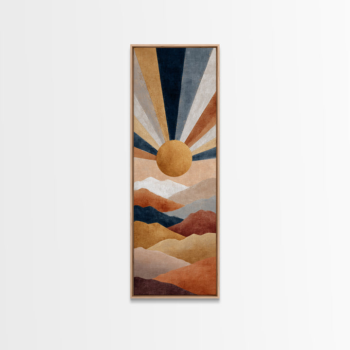 Simple Geometric Sun Canvas Print, Minimalist Art, Modern Wall Art, Living Room Decor, Fine Art, Minimal, Textured Painting, MIN-1x3-51