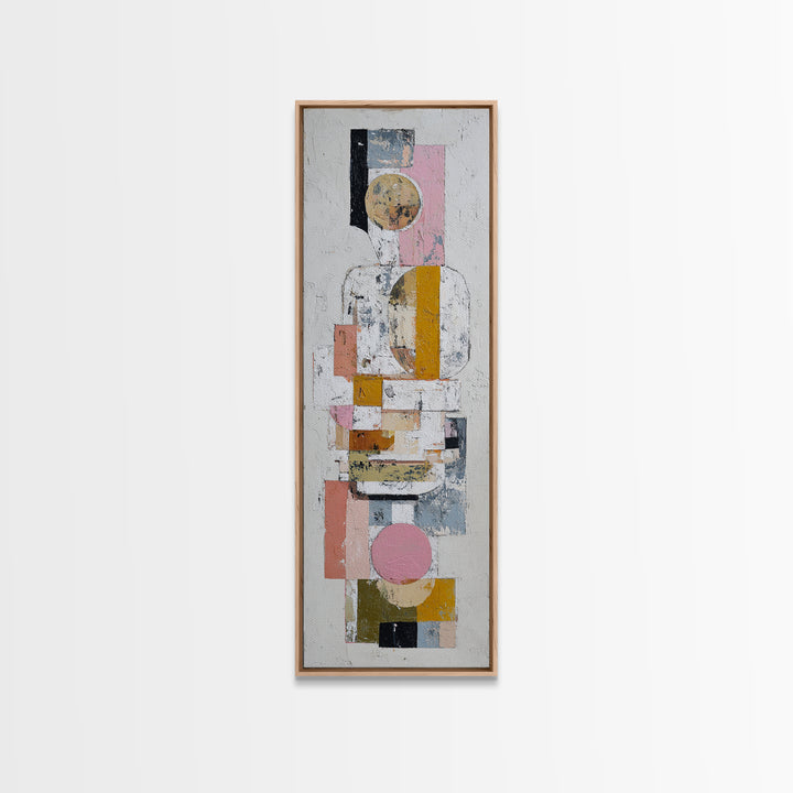 White on White Plaster Texture Study Framed Canvas Print, Minimalist Art, Printables, Living Room Decor, Fine Art, Minimal, MIN-1x3-52