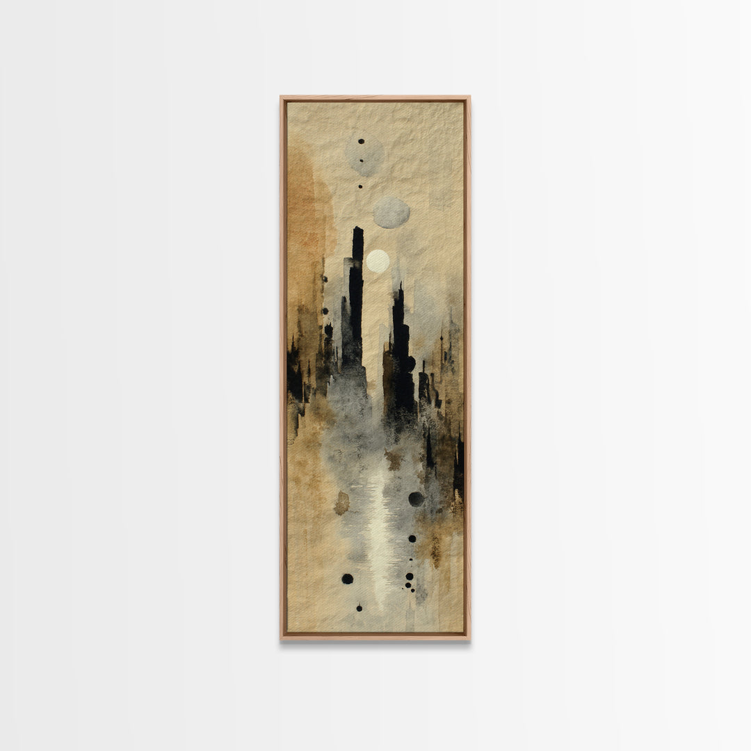 Simple Blue Horizon Framed Canvas Print, Minimalist Art, Luxury Decor, Living Room Decor, Fine Art, Minimal, Art Prints, MIN-1x3-66