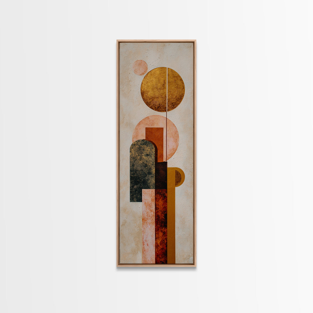 Minimal Moon over a Pale Ocean Framed Canvas Print, Minimalist Art, Wall Art, Living Room Decor, Fine Art, Minimal, MIN-1x3-69