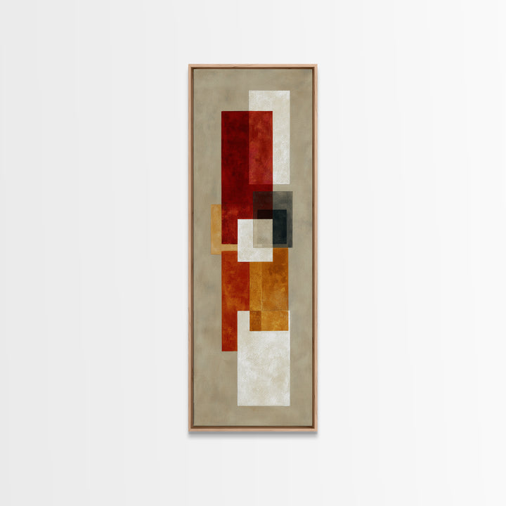 One Red Square Balanced Framed Canvas Print, Minimalist Art, Modern Decor, Living Room Decor, Fine Art, Minimal, Poster, MIN-1x3-70