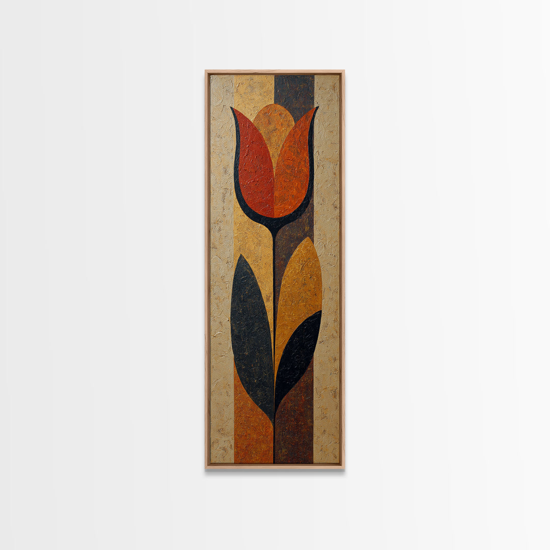 Single Flower Stem Canvas Print, Minimalist Art, Living Room Decor, Minimal, Modern Decor, Fine Art Print, Statement Artwork, MIN-1x3-72